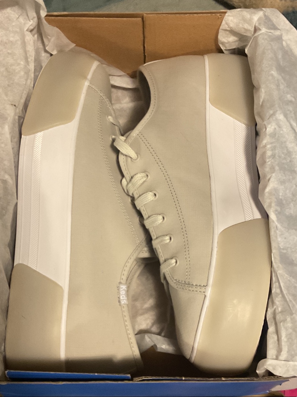 Keds Triple Up Bubble Fox Women’s Platform Sneakers in Light Taupe